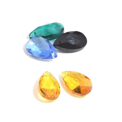 Kjøp Glassperler drops X2 fasettert lys ravgult glass 22 X 13 mm for BO anheng smykker tilbehør