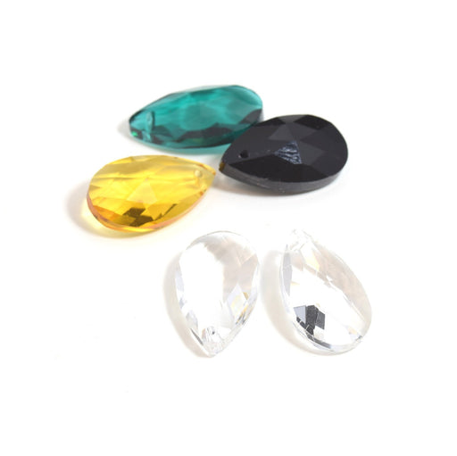 Kjøp Glassperler dråper X2 fasetter gjennomsiktig krystallglass 22 X 13 mm for BO anheng smykker tilbehør