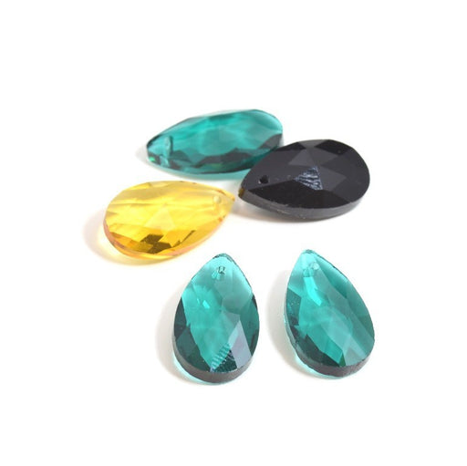 Kjøp Glass perler drops X2 fasettert andegrønt glass 22 X 13 mm for BO anheng smykker tilbehør