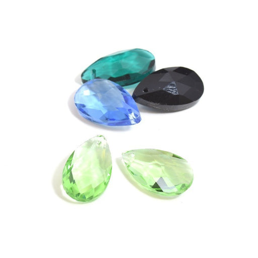 Kjøp Glass perler drops X2 fasettert glass lys grønn farge 22 X 13 mm for BO anheng smykker tilbehør