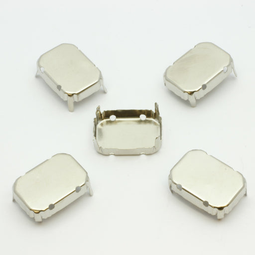 Kjøp x5 platina krympede støtter 13x18mm for rhinestones og glass cabochon