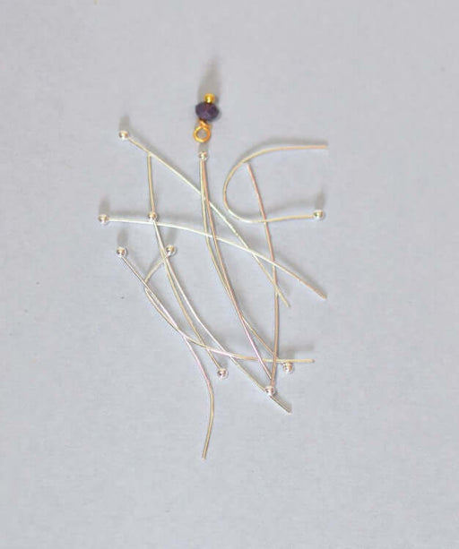 Kjøp 10 sølvperlede spiker 35 mm skaft tykkelse 0,5 mm - ideell for perler. myk overdel
