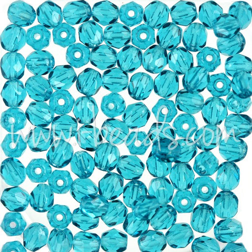 Kjøp Blågrønne bohemske fasetterte perler 4 mm (100)
