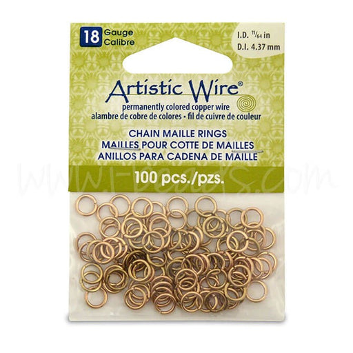 Kjøp Beadalon 100 ringer kjede mesh kunstnerisk wire ikke anløpet messing11/64
