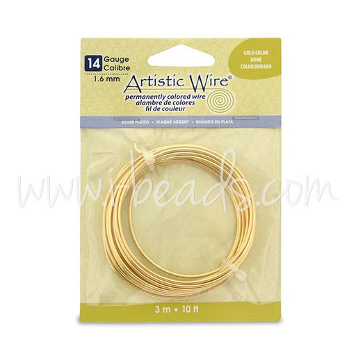 Kjøp Artistic Wire kobbertråd 1,6 mm gull 3m (1)