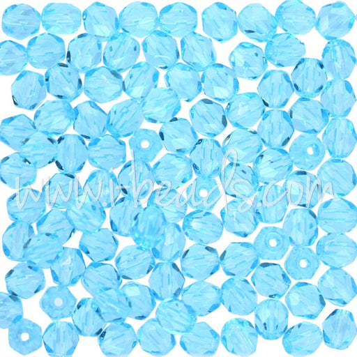 Kjøp Akvamarin bohemske fasetterte perler 4 mm (100)