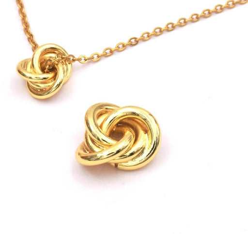 Kjøp Perleanheng i form av en knute 3 ringer gylden kvalitet 13x6 mm, hull 2,5 mm (1)