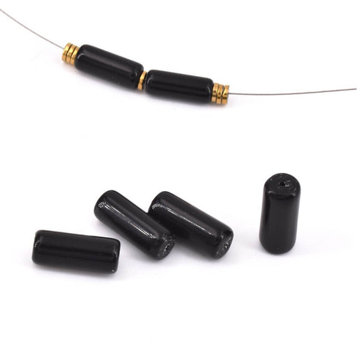 Kjøp Obsidian Beads Tube Sylinder 15x5mm - hull 0,9mm (5)
