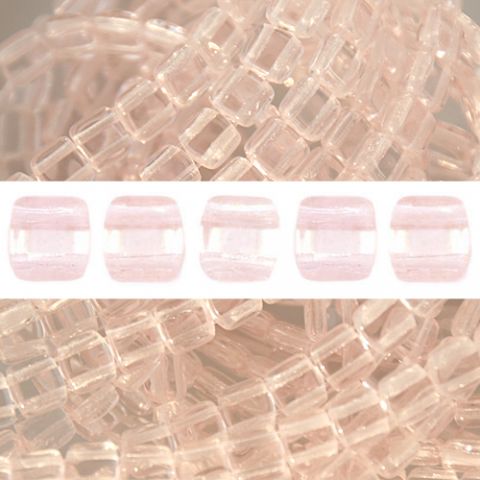 CzechMates fliser rosaline 2-hulls perler 6 mm (50)