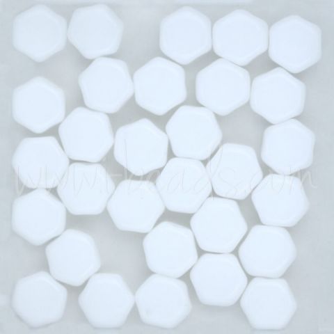 Honeycomb perler 6 mm ugjennomsiktig kritt (30)